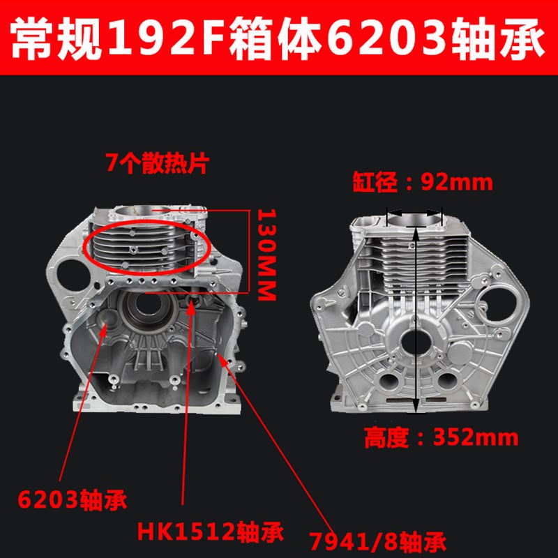 柴油发电机微耕机体70F173F178F186F188F190F19X2F箱1机体