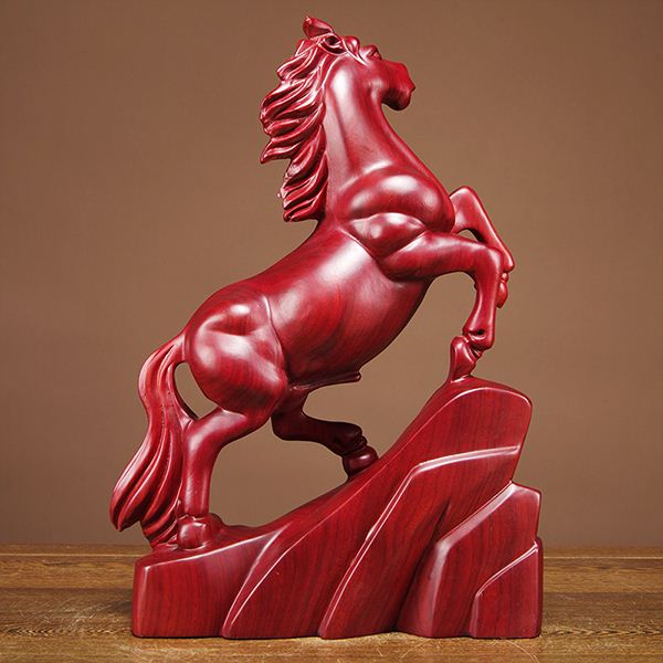雅俗共赏精品木雕马到成功实木A摆件花梨木红木马摆设家居开业礼