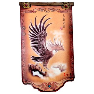 蒙古皮画内蒙古特色工艺品装饰画成吉思汗挂画轴蒙古包餐厅装饰画