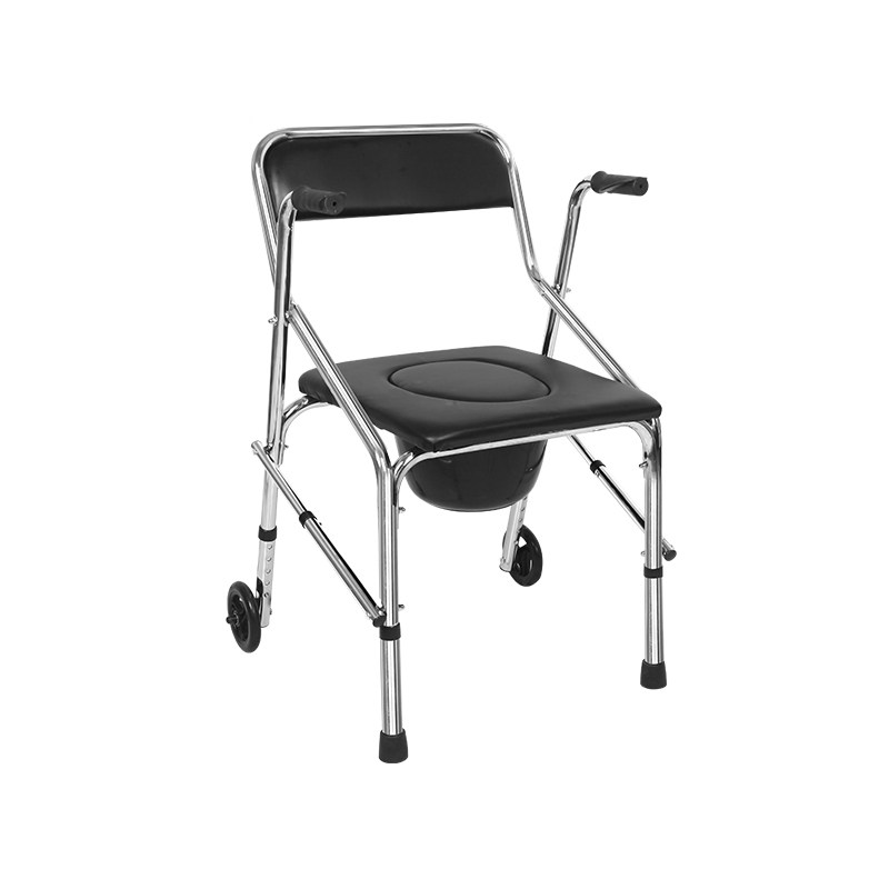 专折带瘫痪老人坐便椅叠轮家用方便卫生间偏瘫助行可推可用坐便器