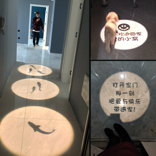 家装欢迎回家投影灯走廊玄关过道灯筒灯家用现代入户门地面射灯