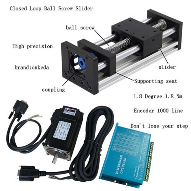 推荐新品57闭环滚珠丝杆滑台 SGX导轨滚J珠直线L滑台 57编码器电