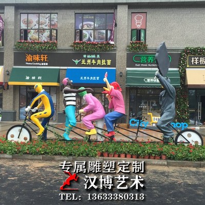 玻璃钢仿铜人物雕塑商业步行街买东西小贩雕塑铸铜商人雕像定制做