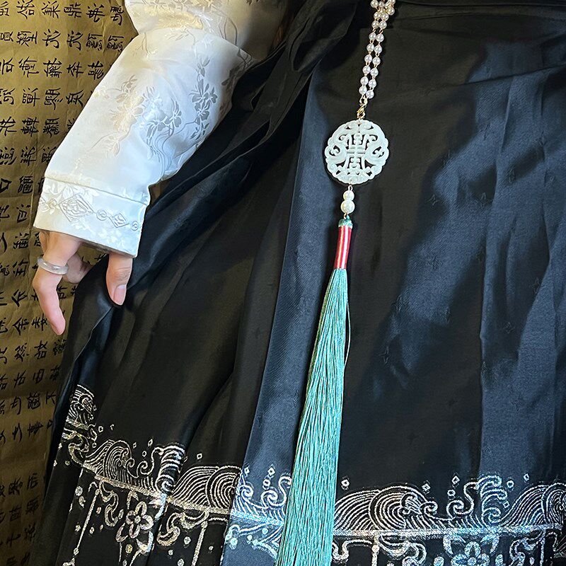 古风马面裙压襟流苏岫玉禁步腰佩挂件玉佩腰间挂饰汉服战国袍配饰