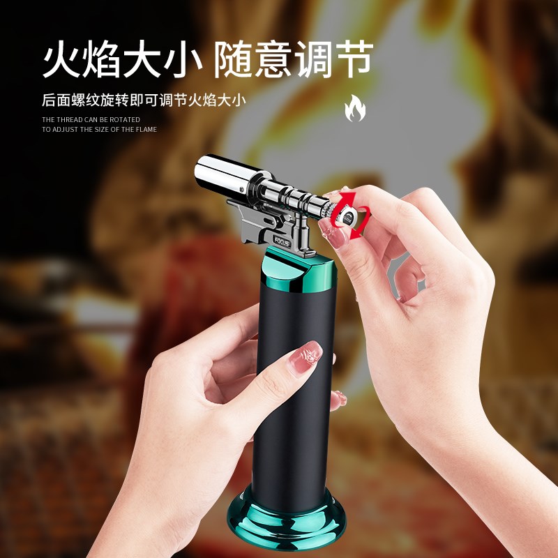 现货高温焊枪防风充气打火机直冲点火器点雪茄艾灸烧烤专用高温焊