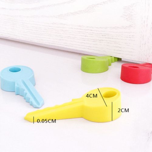 1Pc Cute Key Style Silicone Rubber Door Stopper Anti-Collisi