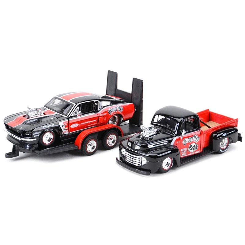 网红Maisto 1:24 1948 Ford F1 Pickup& 1967 Ford Mustang GT S