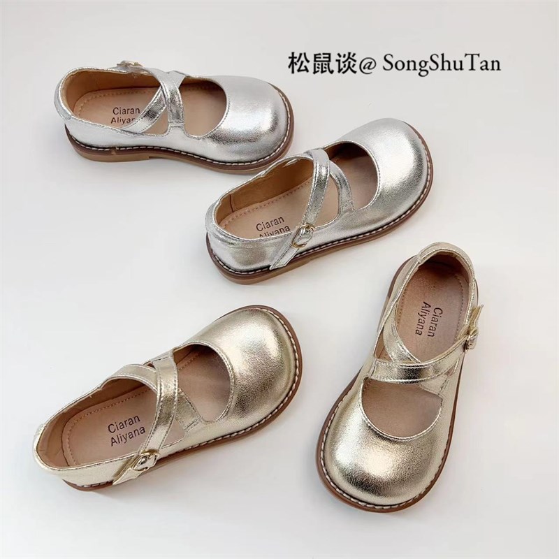 速发真牛皮女童皮鞋洋气公主鞋浅口单鞋儿童礼服鞋中大童演出鞋软