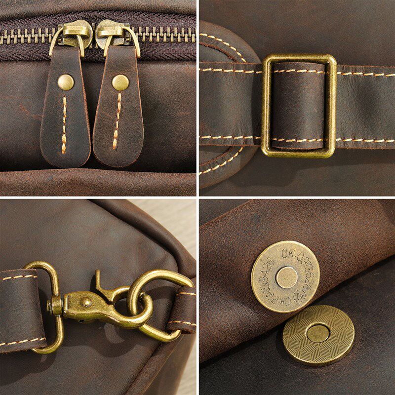 胸包男款斜挎小包新款疯男士包包 商务通勤单肩斜挎包