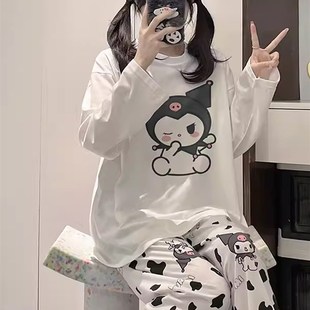 家居服套装 睡衣女士春秋季 卡通可爱库洛米学生秋冬天薄款 长裤 长袖