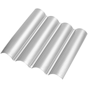Silver color Stainless Steel Plate 4-Slot French Bread Bakin