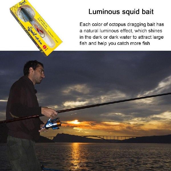 LumiLouq Ssuid Bait numinous Octopus SJquid Skirt Lures Bait