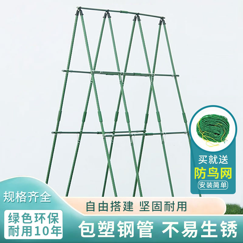 园艺种植架包塑钢管植物爬藤架葡萄架子西红柿豆角黄瓜植物支撑杆
