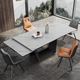 意式 新款 岩板伸缩餐桌家用长方形小户型现代简约设Y计北欧桌椅