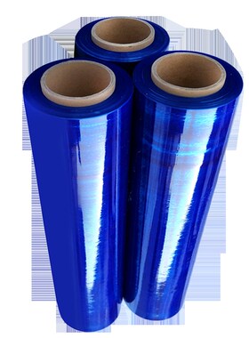 50cm宽蓝色缠绕膜护栏防护打包膜包装膜拉伸膜塑料薄膜护栏缠绕膜