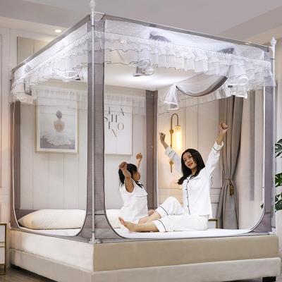 家用防摔儿童蚊帐蒙古包免安装 1.8m牀带支架2米全封闭拉链式1.5m