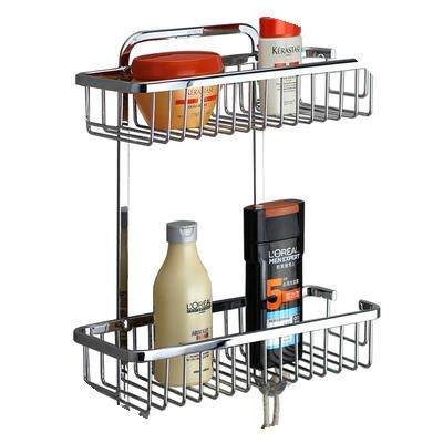 新品冲凉房置物架铜 壁挂式洗澡间网篮挂钩 304加厚浴室双层置物,家装主材,卫浴置物架,淘宝优惠券,粉丝福利购,淘宝优惠卷