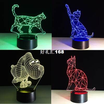 推荐Color Changing Modern Home Decoration Cat Dog Table Lamp