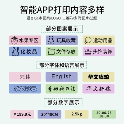 式B100标签打印热r手持蓝牙迷你打型机敏条码超市商品小价