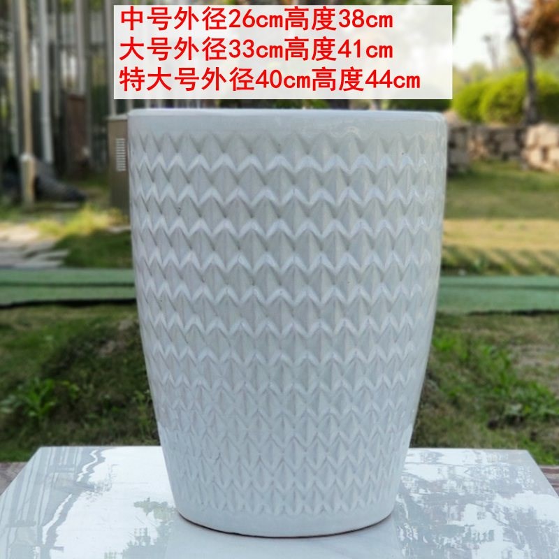 极速新品40cm陶瓷花盆绣球花盆蝴蝶兰陶瓷大号特大肚盆客V厅阳台