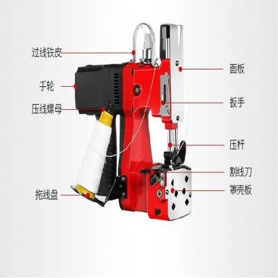 现货速发封口机编织袋电动封包机全自动缝包机无线充电型手提式工