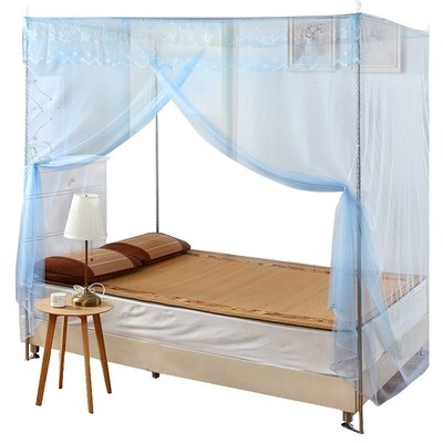 一米二床纹帐1.2米m1.5床带支架普通蚊帐老式家用文章宿舍学生帐