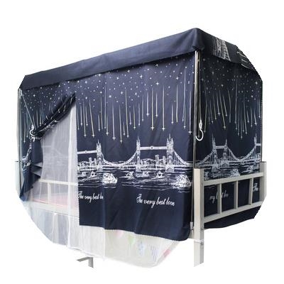 学生宿舍品蚊帐床帘蚊帐一体式不G带支架宿舍上铺下铺遮光帘