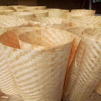 竹篾编织3 装修竹席手工竹编织饰面板竹薄片竹Q席农庄天花吊顶材