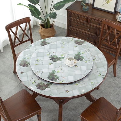 household Round soft dining glass cushion table