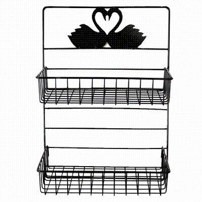 极速Wall Mountable shelf punch-free bedside hanging basket w