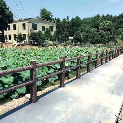 新品水泥仿木护栏栅m栏河边建设桥梁河道景区围栏中式水池生态园