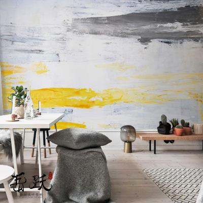 新品岳跃北欧抽象涂鸦创意艺术壁纸客厅电视背景卧.室沙发墙布