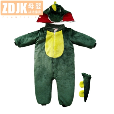 。秋冬加厚新生婴儿童动物卡通连体睡衣恐K龙男女孩宝宝睡袋婴幼