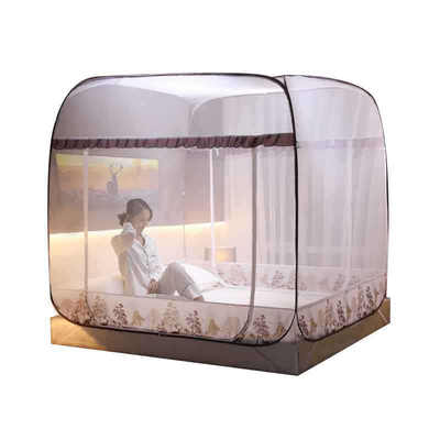 1.5m床 1.5x1.9家用固m定1.8m米方顶加大挂钩蒙古包蚊帐家用免安装