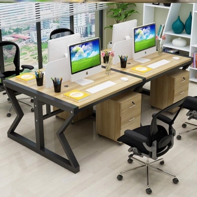 极速多功能财务桌办公台办公写字楼组合桌子职员桌椅职工黑色工位