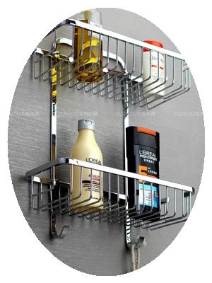 新品冲凉房置物架铜 壁挂式洗澡间网篮挂钩 304加厚浴室双层置物,家装主材,卫浴置物架,淘宝优惠券,粉丝福利购,淘宝优惠卷