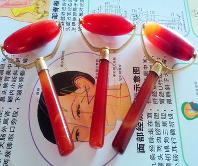 新品 手动滚轮脸脸部神器 美容瘦脸器女仪玉滚轮Z棒推玛瑙 玉石式