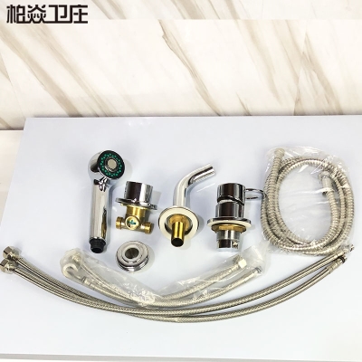 速发All-copper rOound bathroom cabinet wall faucet two three-封面