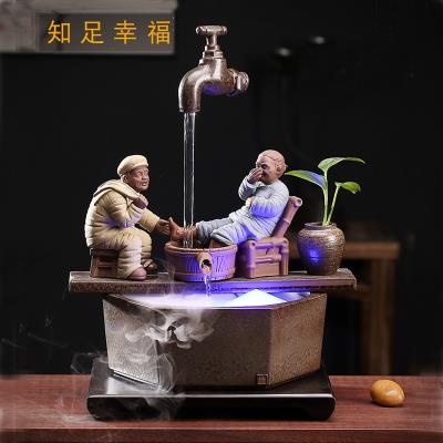 工厂销天壶悬空流水茶馆茶室茶桌茶台茶J楼装饰室内水景复古客厅