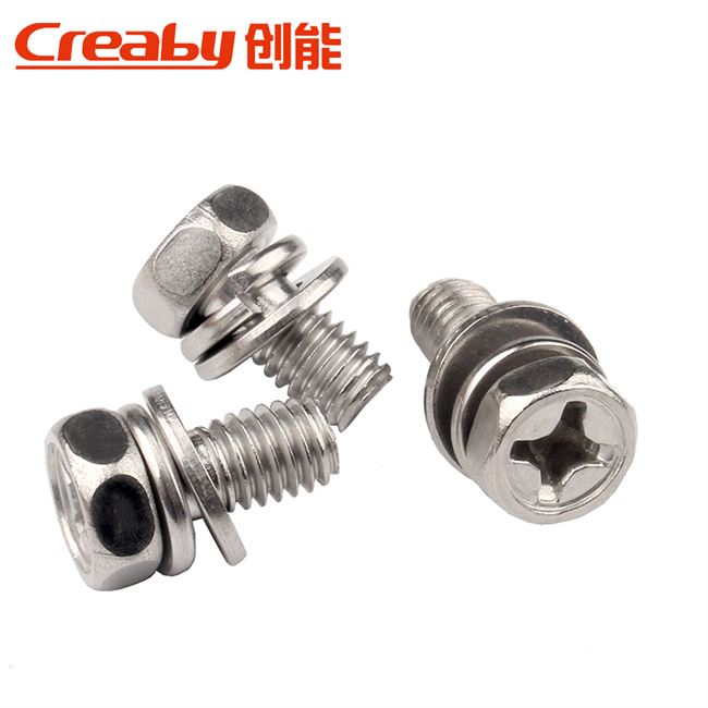 新品Screw bolt screw 304 stainless steel hexagon three combi