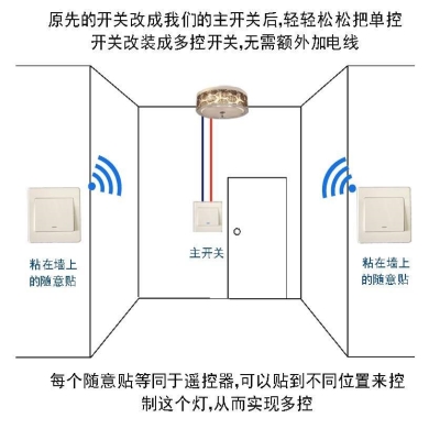 多功能灯新三路灯口双控普通遥控灯带长条手动开关照明中式落现货