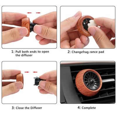 Wood Scent Air Vent Car Fragrance Solid Perfume Clip