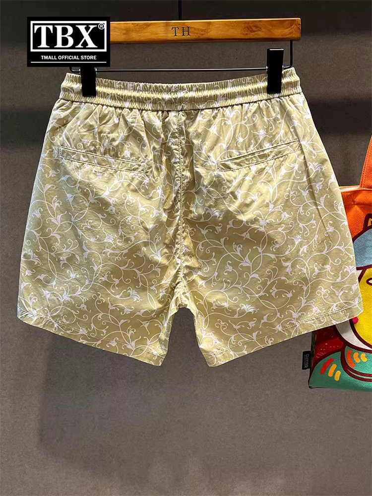 迷彩花色休闲短裤男士2026夏季新款外穿纯棉三分四分沙滩裤子男款