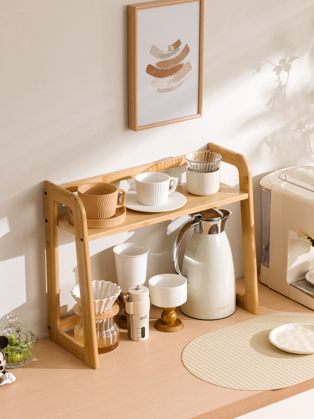 杯架杯子收纳置物架咖啡角餐边柜厨房桌面茶具水杯水壶分层整理架