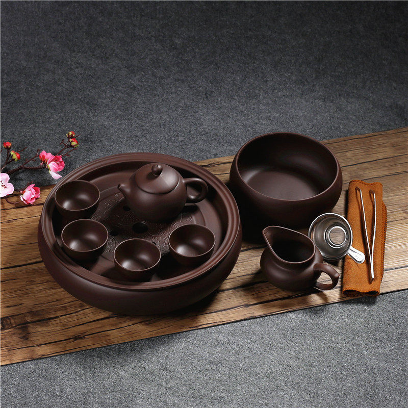 整套紫砂功夫茶具套装潮汕家用简约陶瓷茶盘茶洗茶壶茶杯泡茶套装,餐饮具,功夫茶具,淘宝优惠券,粉丝福利购,淘宝优惠卷