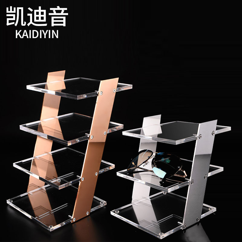 透明亚克力不锈钢边框眼镜架子展示架男女士眼镜货架太阳镜陈列架