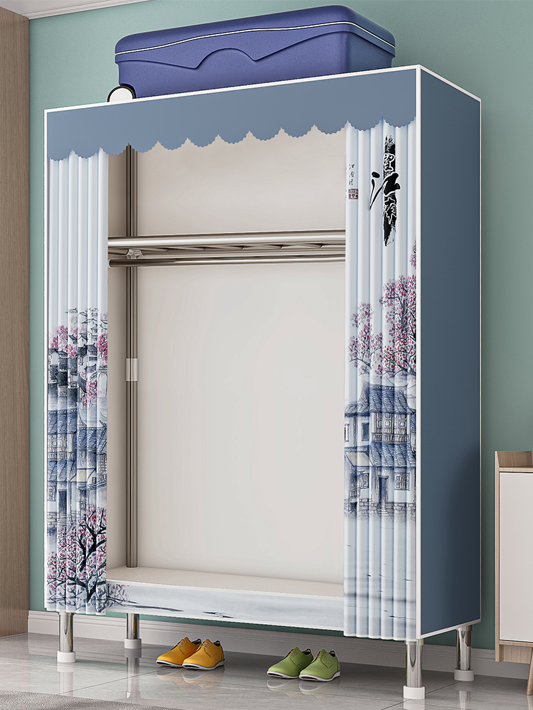 挂衣架落地卧室简易衣帽架房间衣服收纳架子出租房布衣柜结实耐用