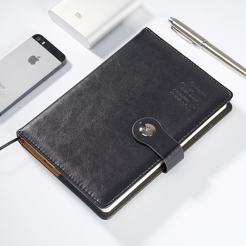 Bowen博文文具25176商务笔记本A5鸡眼扣厚本PU皮面记事本25K办公