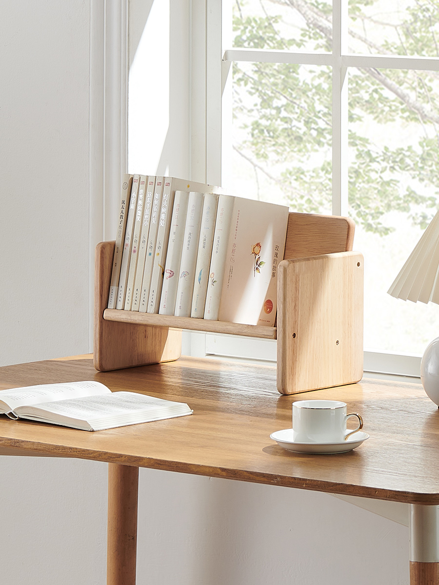 沙发小书架 置物架儿童学生简易桌面收纳实木简约木质书靠书立