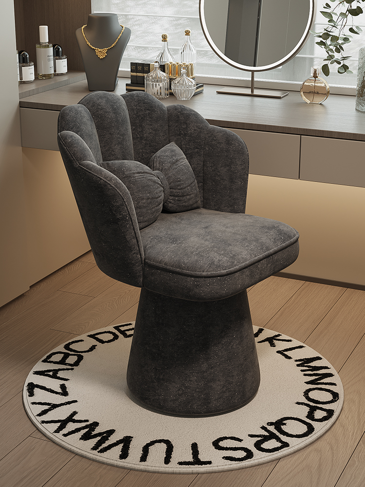 网红轻奢高级感靠背化妆椅家用女生卧室可旋转梳妆台凳子美甲椅子